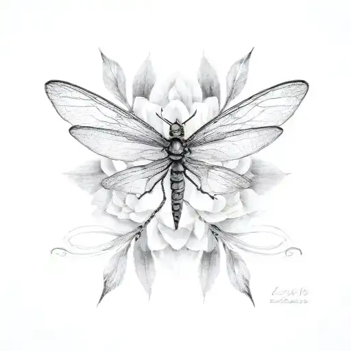 Dragonfly Lotus Flower