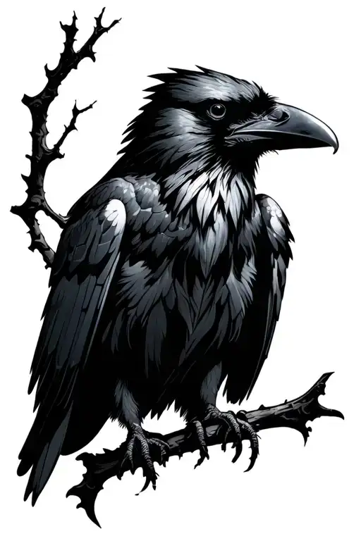 Raven With Runes