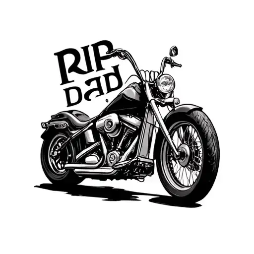Rip Dad Motorcycle Tattoo Design