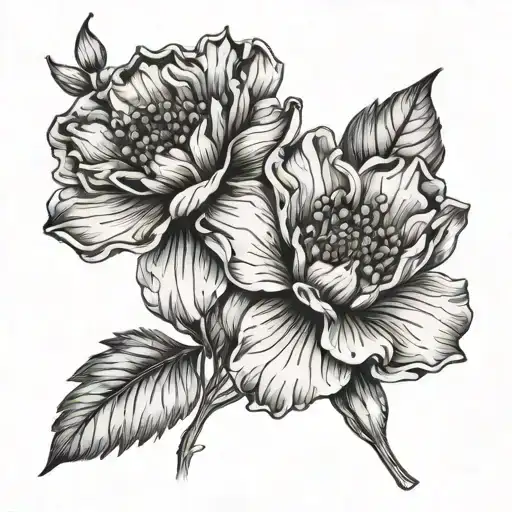 Birth Month Tattoos March October November Birth Flower Single Stems