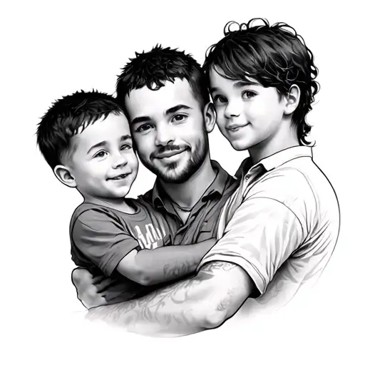 Father With Two Sons