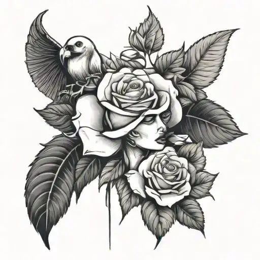 Rose With The Goddess Of Death