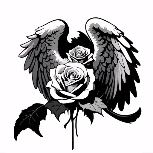 Roses Angel Wings No Fear