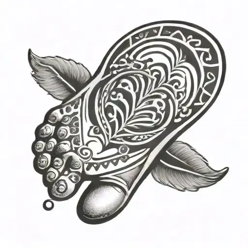 Baby Footprint With Zapotec Greca Design Incorporated