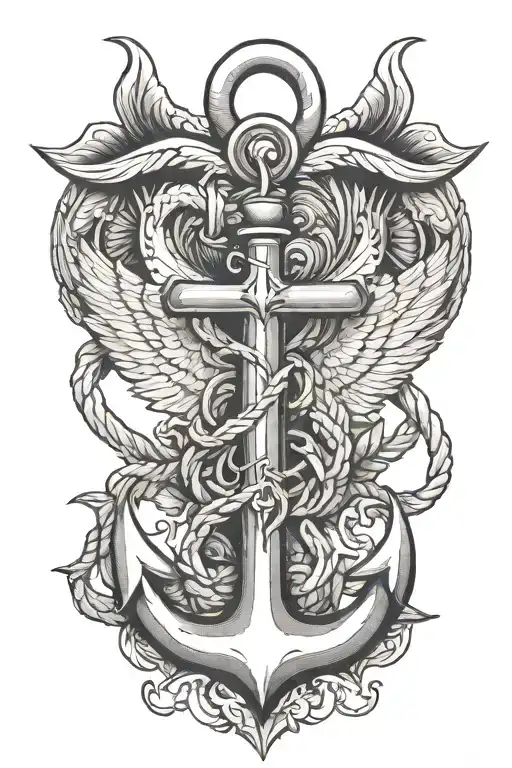 Usn Anchor And Caduceus Symbol