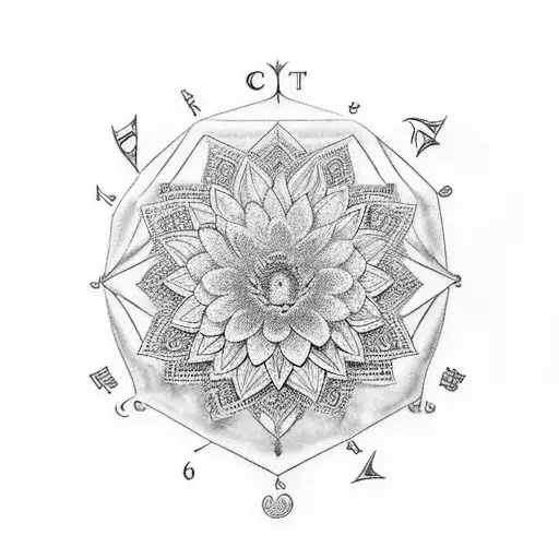 A Tattoo Design Combining A Capricorn Symbol With A Gerbera And Roman Numerals For 1967