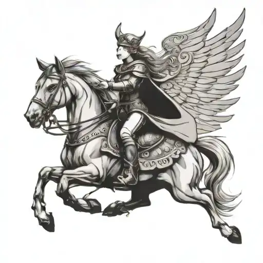 Valkyrie Riding Horse Back