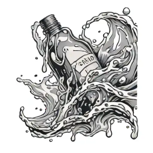 A Bottle Of Water Exploding With Water Bursting And Dripping In The Background