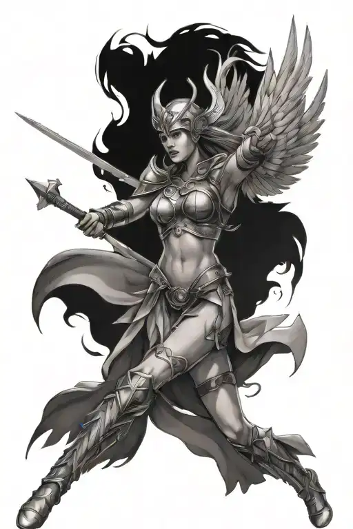 Beautiful Valkyrie Coming Out Of Battle