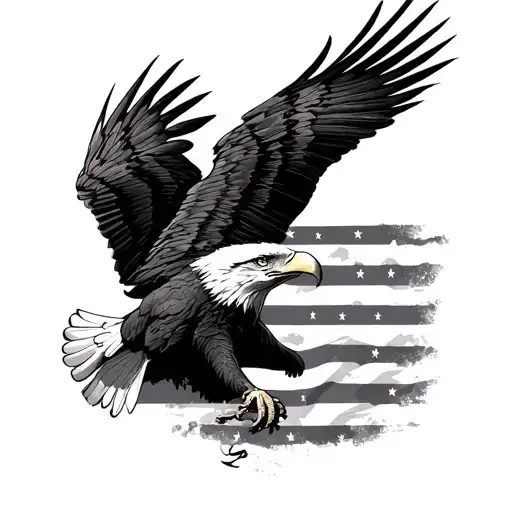 American Flag And Eagle