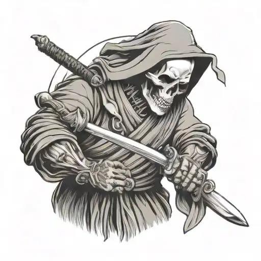Skull Monk With Sword