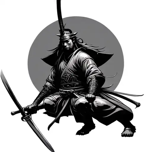 Japanese Samurai With A Sword