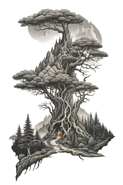 Forest Leading To Mount Doom