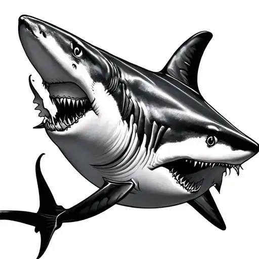 Add Details To 3 Fine Line Sharks On Forearm