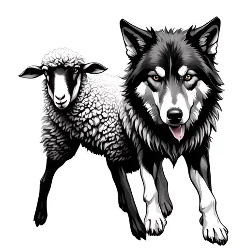 A Sheep Transforming Into A Wolf Transforming Into A Shepherd Dog