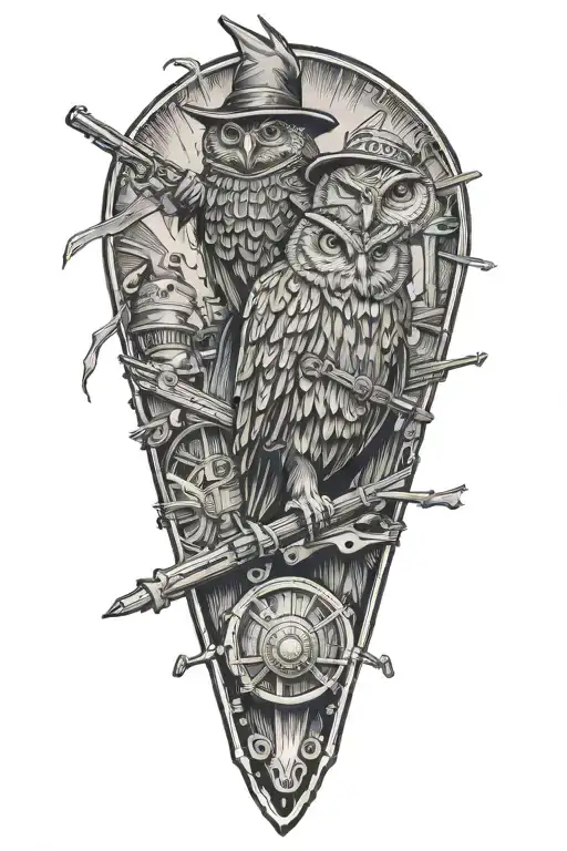 Wizard Owl And Covered Wagon With Rifles From 1776