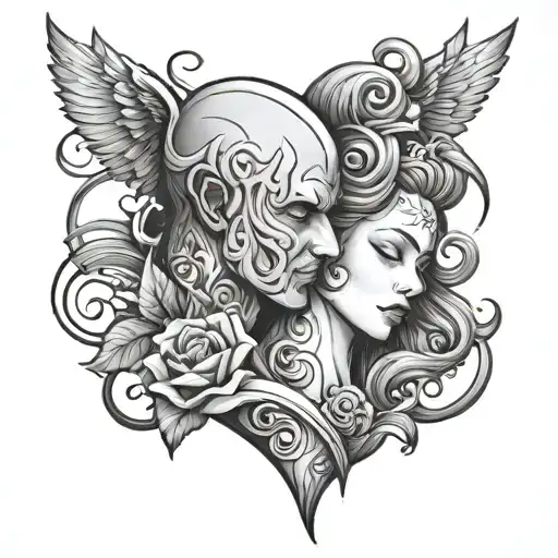 Love Tatoo For Couple Embracing