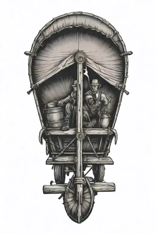 American Revolution Covered Wagon Front View