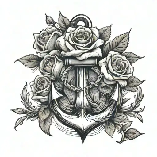 Anchor With Roses