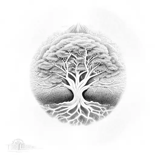 Tree Of Life Sleef With Spiritual Design Around