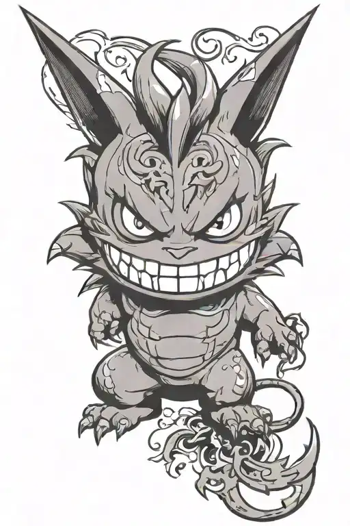 Pokemon Gengar In Traditional Panther Style