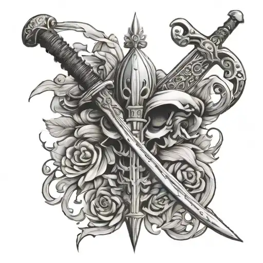 Katana And Fleur De Lis