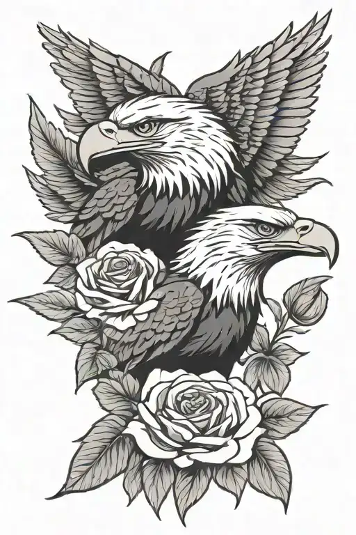 Eagles Holding A Rose