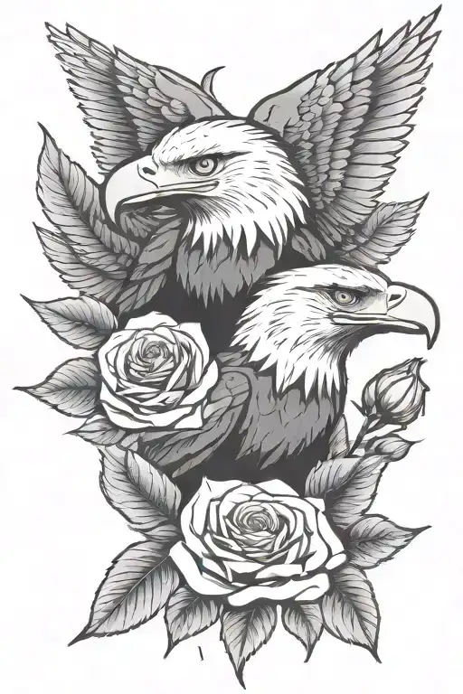 Eagles Holding A Rose