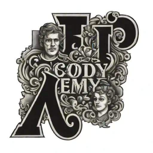 The Name Cody And Emmy In Old German Letters