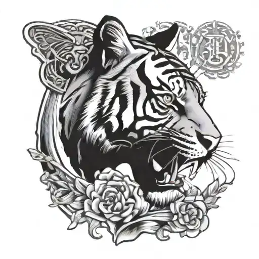 Detroit Tigers With Black And Gray Realisms Tiger