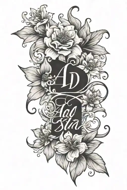 Ad Astra Letter Tattoo In Cursive With September Birth Flower