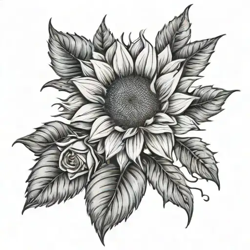 Sunflower And Rose