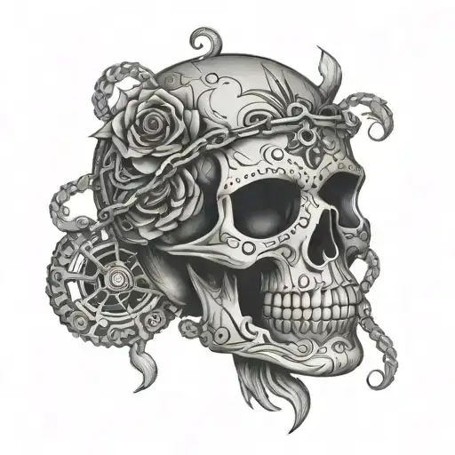 Sugar Skull And Bicycle Chain Forming