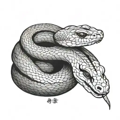 Snake With Chinese Quotes Minimalist