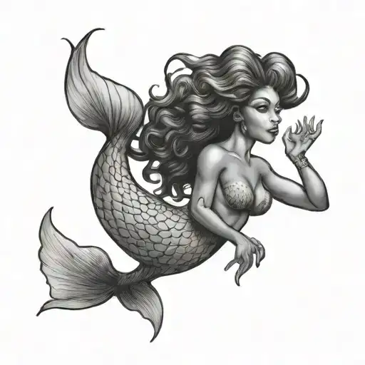 African Mermaid Swimming