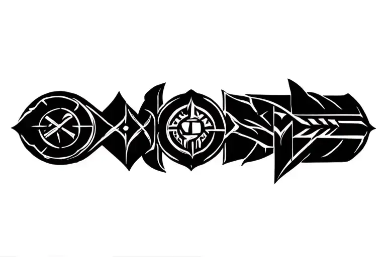 Blessing Of The God Of The Machine In The Style Of Scandinavian Runes