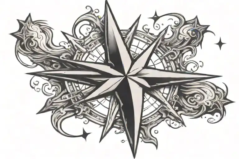 North Star With Cross