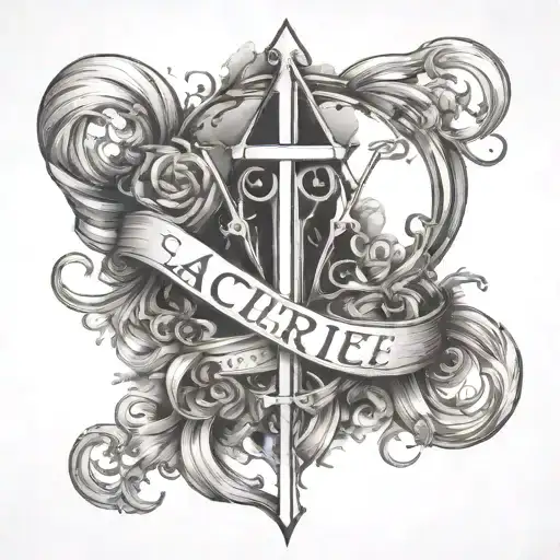 Sacrifice In Cursive With Filler Background