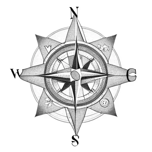 Compass With Peonies And The South Carolina State Flag