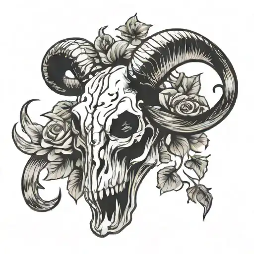 Bull Skull With Vine