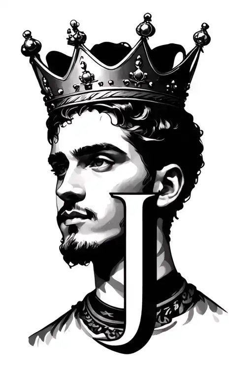 J With A Crown Hanging