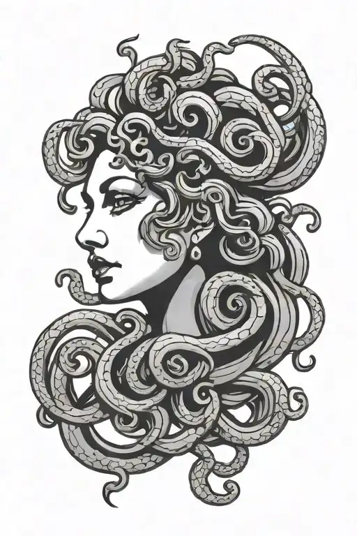 Simple Medusa Head Surrounded