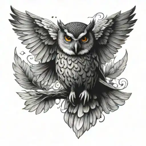 Owl Soulder With Wing On Chest