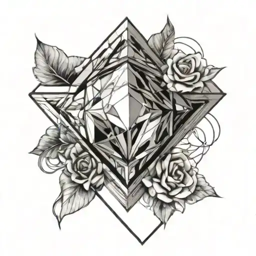 Birth Stone Diamond Shaped Line Outlining