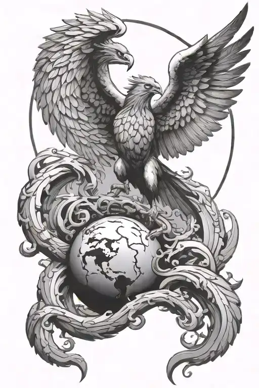 Sisiphus Rolling The Stone Incorporating A Phoenix Rising More 2 Demonsional