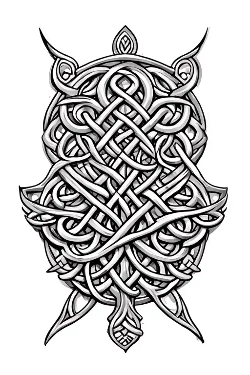 Celtic Tree And Pattern