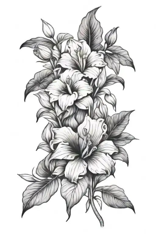 Flower Bouquet With Iris Peony Orchid Carnation Anthurium