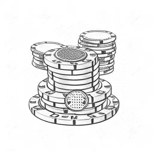 A Stock Market Graph With Poker Chips And Travel Souvenirs As The Background