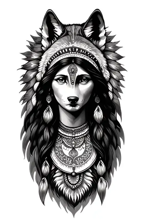 Indian Wolf Mother Mary
