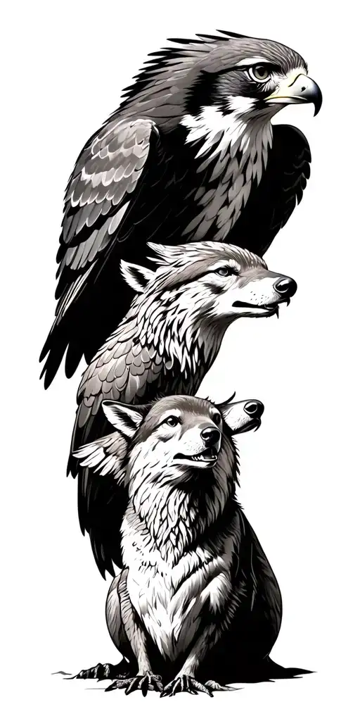 Falcon Over Buck Over Wolf Over Beaver